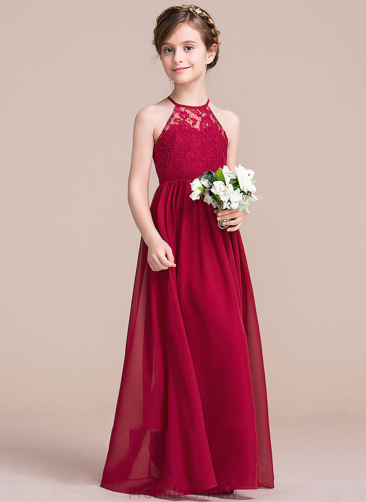 Neck Valery Sleeveless Scoop - Girl Chiffon/Lace Flower Flower Girl Dresses A-Line Floor-length Dress