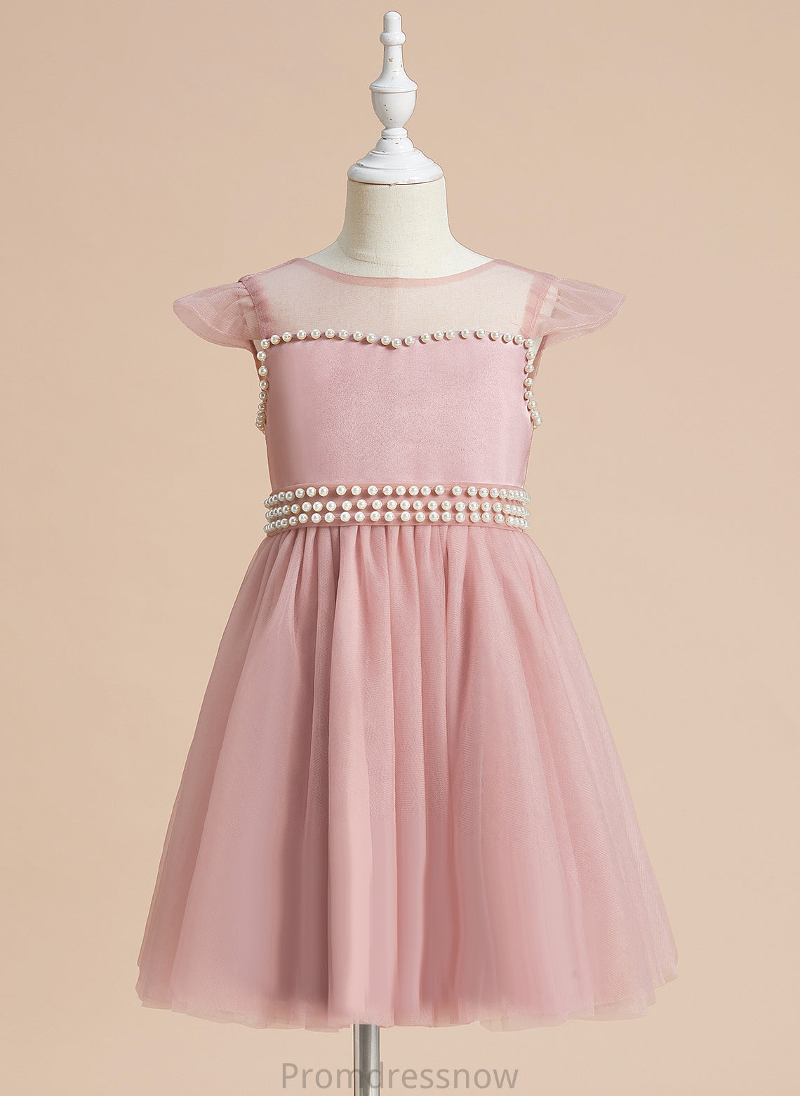 - Flower Girl Dresses With Dress Satin/Tulle Beading/Bow(s) Girl Scoop Neck A-Line Amaris Sleeveless Knee-length Flower