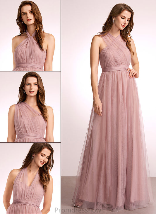 Silhouette Fabric V-neck Length Straps Floor-Length Neckline Off-the-Shoulder Tulle One-Shoulder A-Line Aniya Bridesmaid Dresses