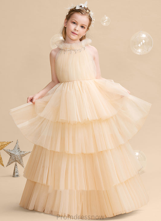 Neck Ball-Gown/Princess Flower Girl Dresses Joan Dress Girl Sleeveless Flower High - Floor-length Tulle