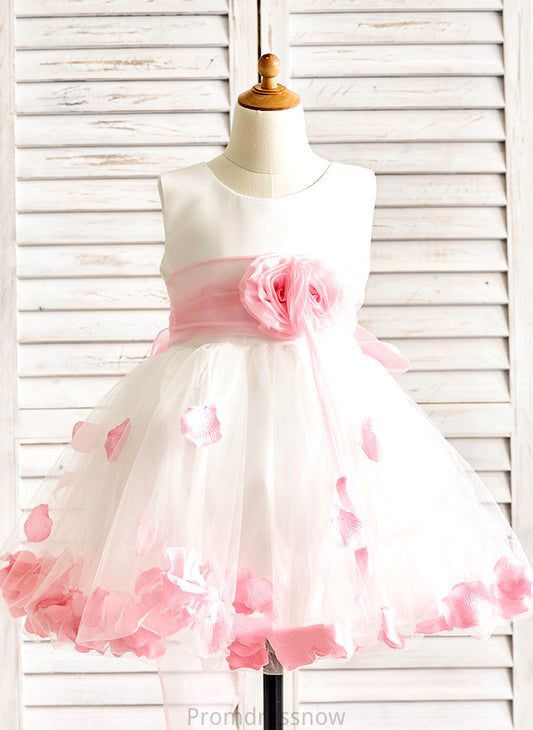 Flower(s) - Mariana A-Line Girl Knee-length Dress Sleeveless Flower Scoop Flower Girl Dresses With Organza/Satin/Tulle Neck