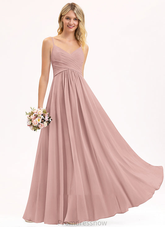 Ruffle Silhouette Neckline V-neck A-Line Floor-Length Fabric Embellishment Length Nayeli Sleeveless Natural Waist Bridesmaid Dresses