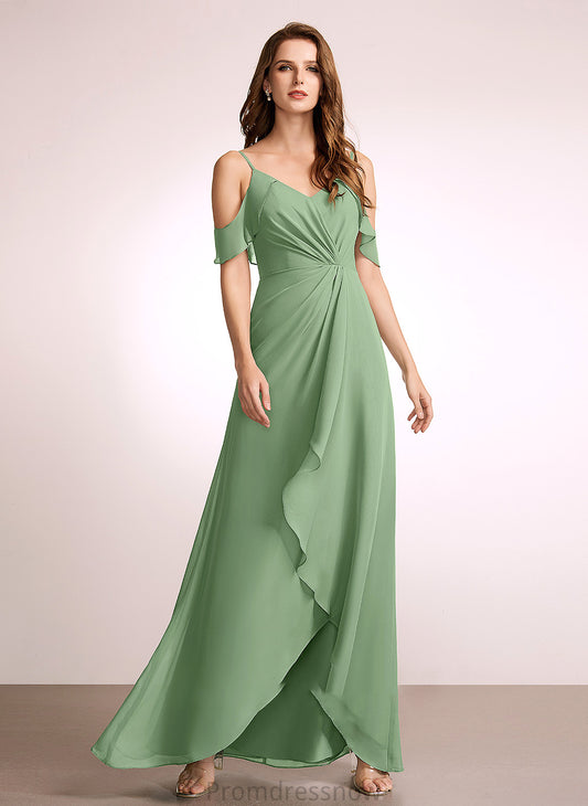 Asymmetrical SplitFront Embellishment V-neck Fabric Length Silhouette Neckline A-Line Kallie Sleeveless Floor Length Bridesmaid Dresses