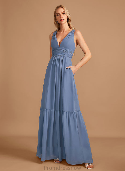 Silhouette Floor-Length Embellishment Length Neckline A-Line Pockets V-neck Fabric Rosie Natural Waist Sweetheart Bridesmaid Dresses