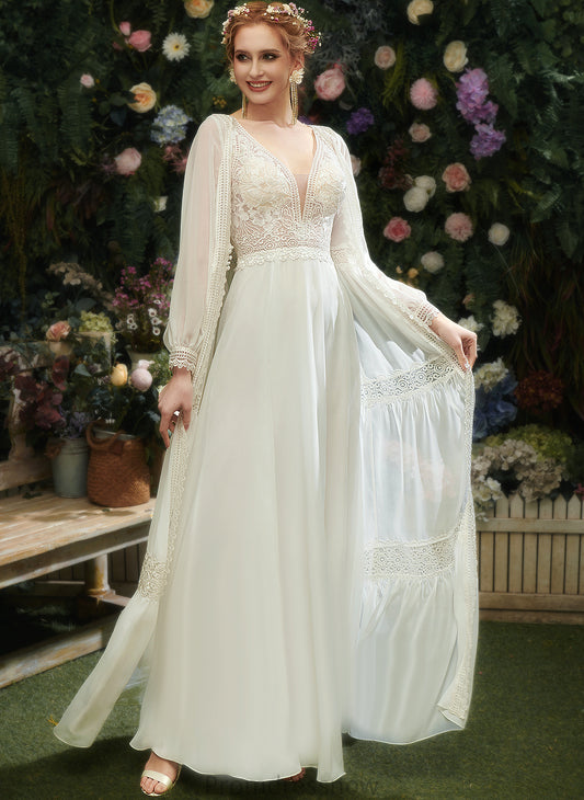 With Sequins Dress Lace Split Jennifer V-neck Wedding Front Wedding Dresses Floor-Length A-Line Chiffon