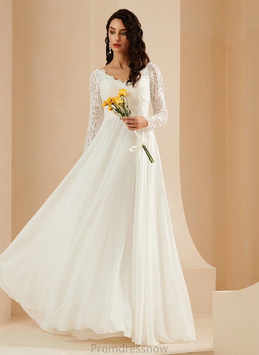 With Wedding Dresses Lace Dress A-Line Train V-neck Gwendoline Wedding Sweep