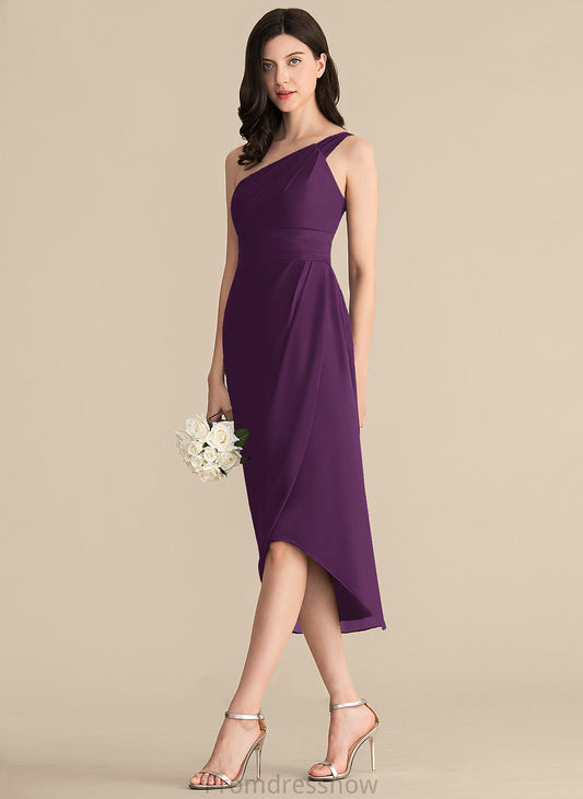 Sheath/Column Neckline Embellishment Ruffle Length Fabric Asymmetrical One-Shoulder Silhouette Meghan Sleeveless A-Line/Princess Bridesmaid Dresses