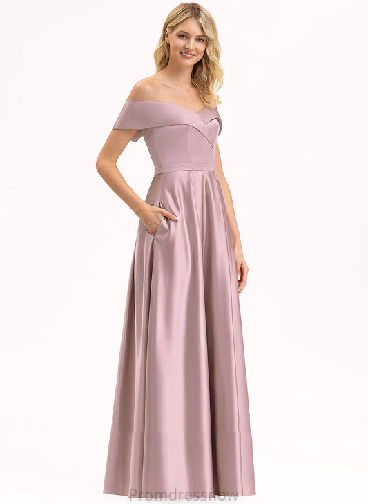 Neckline Off-the-Shoulder Fabric Length Pockets Silhouette Floor-Length A-Line Embellishment Lesley Sleeveless Floor Length Bridesmaid Dresses