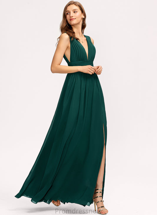 Neckline A-Line SplitFront Length Floor-Length Embellishment Silhouette Fabric V-neck Carla Off The Shoulder A-Line/Princess Bridesmaid Dresses