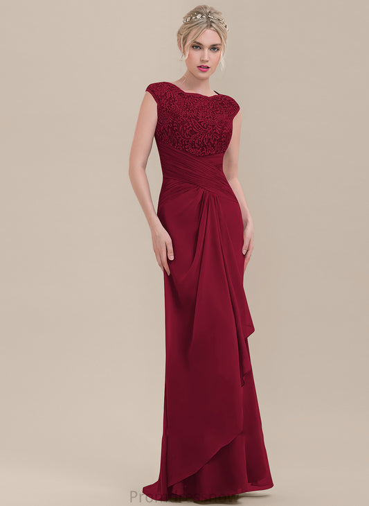 Neckline CascadingRuffles Length Sheath/Column Embellishment Fabric ScoopNeck Floor-Length Silhouette Aliana Bridesmaid Dresses