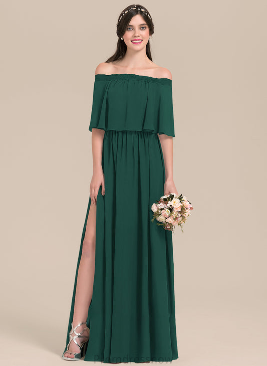 Neckline Silhouette Off-the-Shoulder Embellishment Fabric SplitFront Floor-Length A-Line Length Ella Floor Length Scoop Bridesmaid Dresses