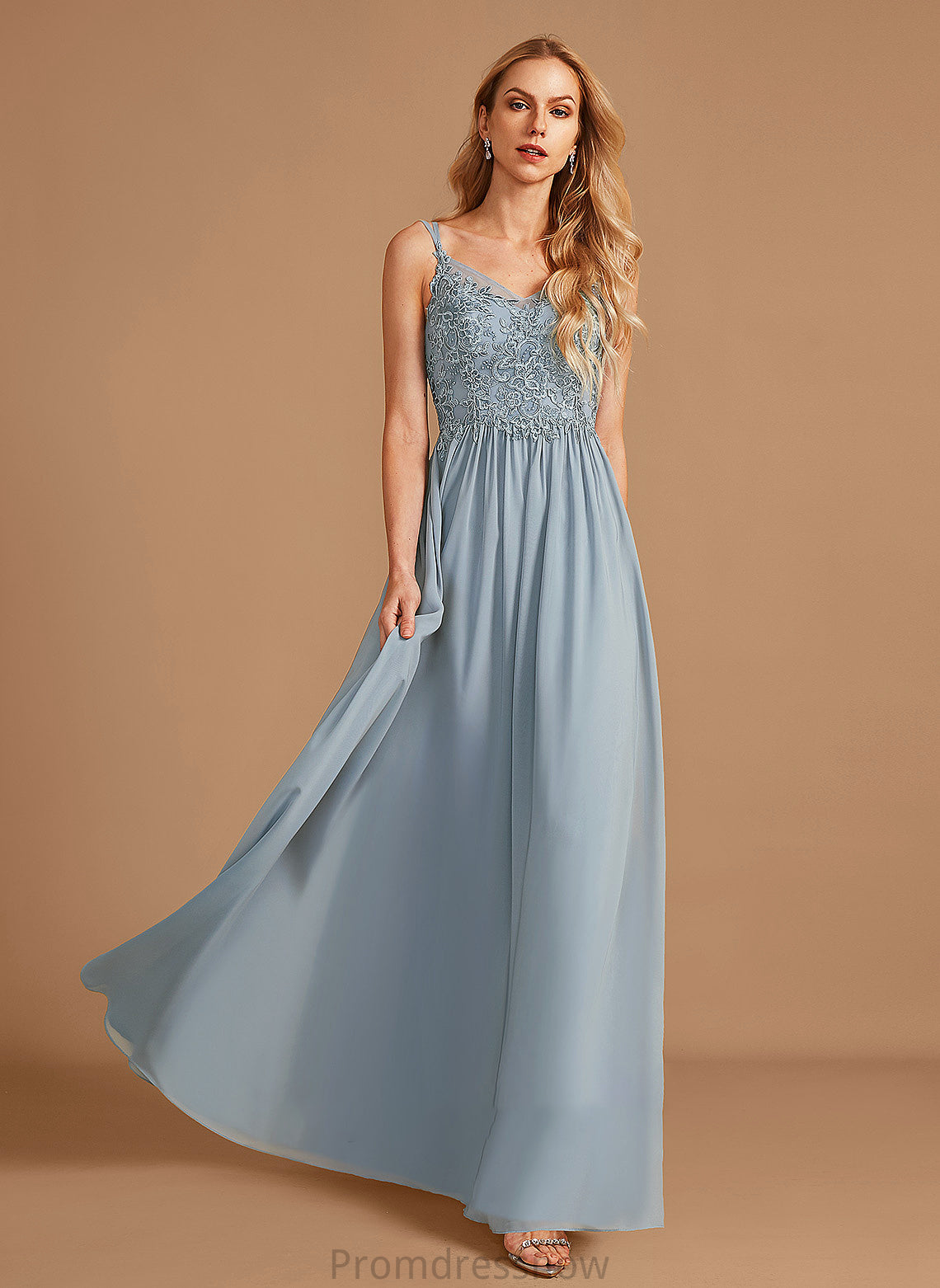 Fabric Silhouette Floor-Length A-Line V-neck Length Neckline Embellishment Ruffle Kenya Floor Length Sleeveless Bridesmaid Dresses