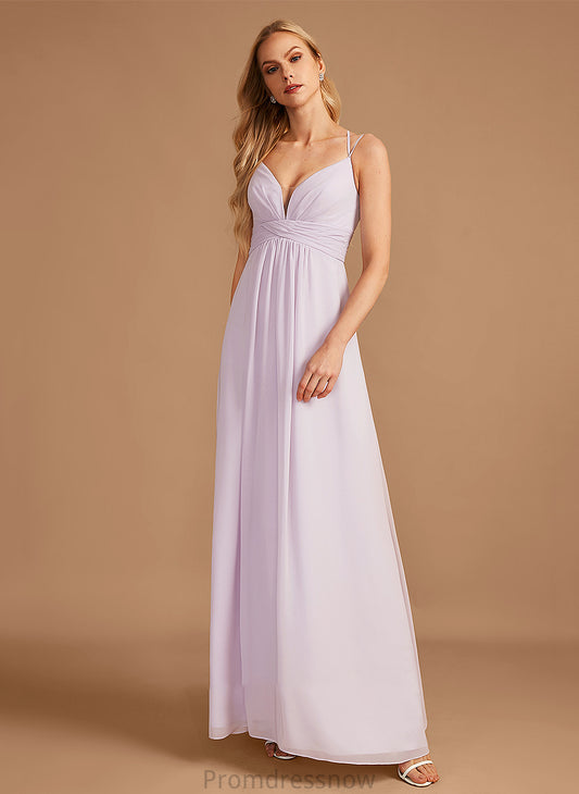 Length V-neck Silhouette Embellishment Neckline Fabric A-Line Floor-Length Ruffle Kinley Scoop Natural Waist Bridesmaid Dresses