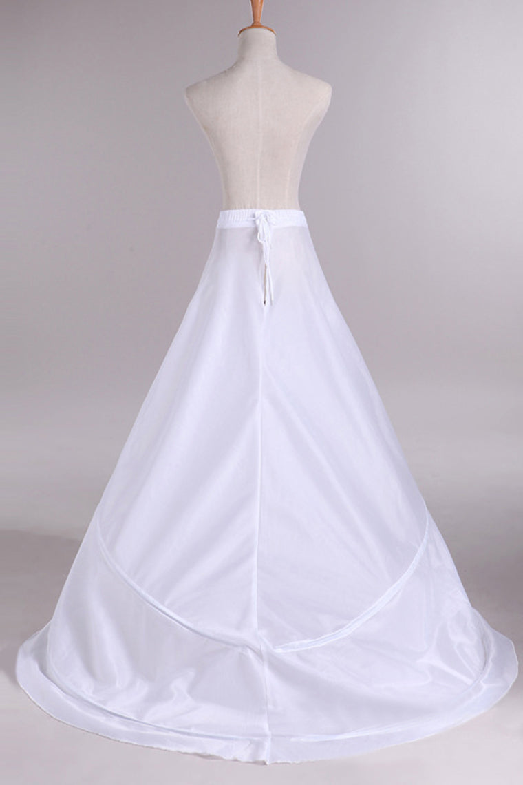 Women Elastic Satin Sweep Train 2 Tiers Petticoats  #1504