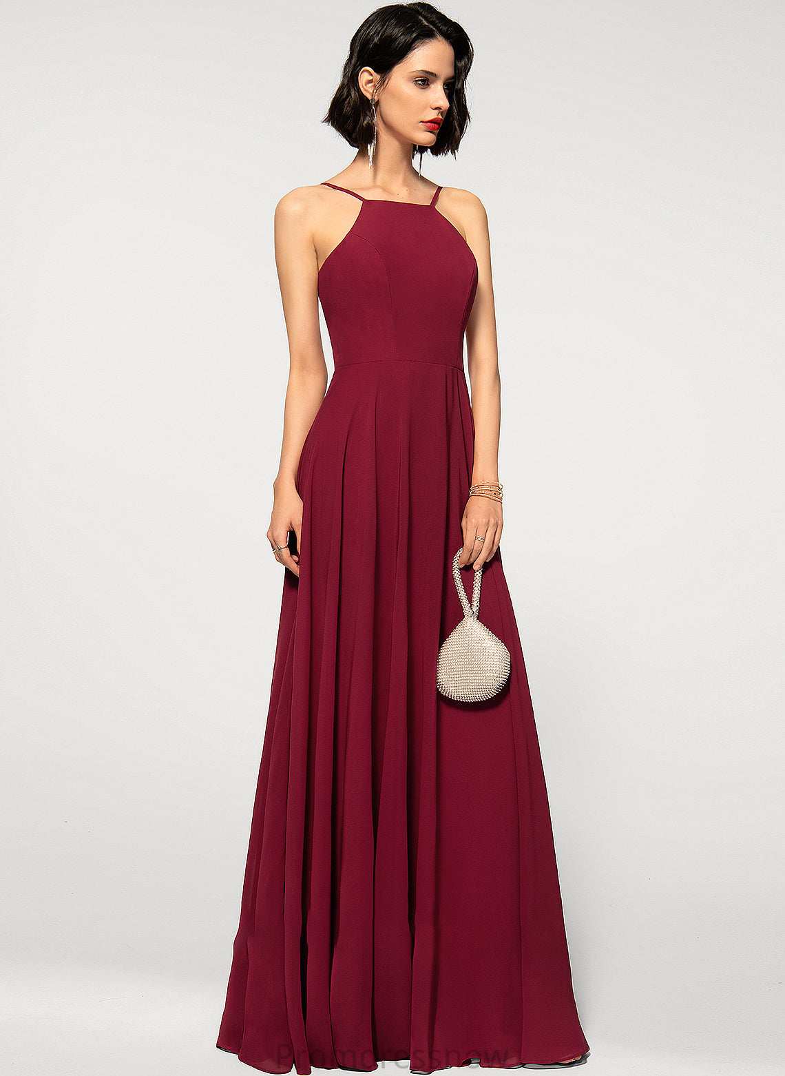 Floor-Length Neckline Fabric SquareNeckline ScoopNeck Silhouette Straps A-Line Length Asia Scoop Sleeveless Bridesmaid Dresses