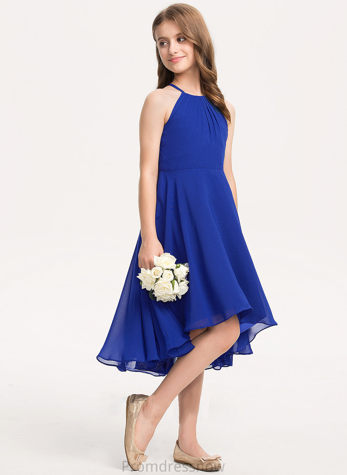 Chiffon Ruffle Asymmetrical Neck A-Line Scoop With Junior Bridesmaid Dresses Maren