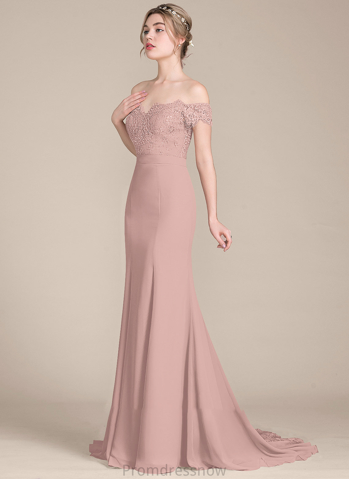 CourtTrain Embellishment Silhouette Sequins Off-the-Shoulder Length Neckline Trumpet/Mermaid Fabric Kenley A-Line/Princess V-Neck Bridesmaid Dresses