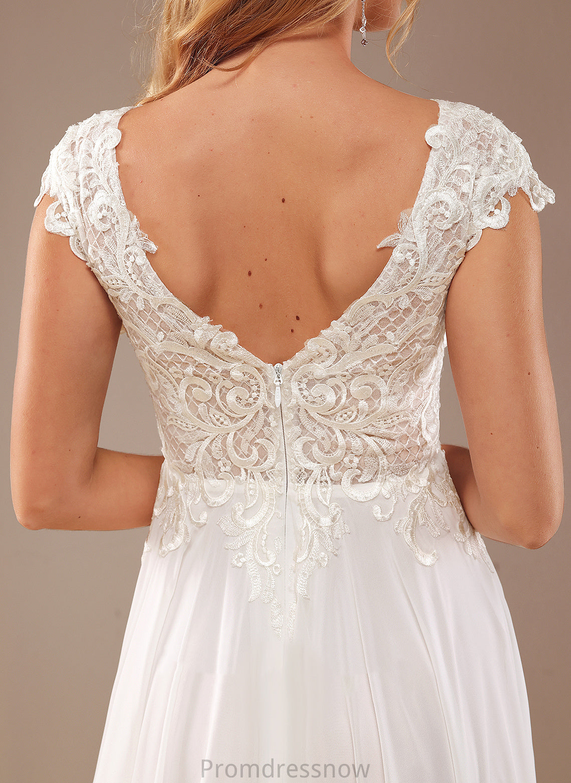 With Dress Lace V-neck Train A-Line Chiffon Wedding Pamela Lace Sweep Wedding Dresses