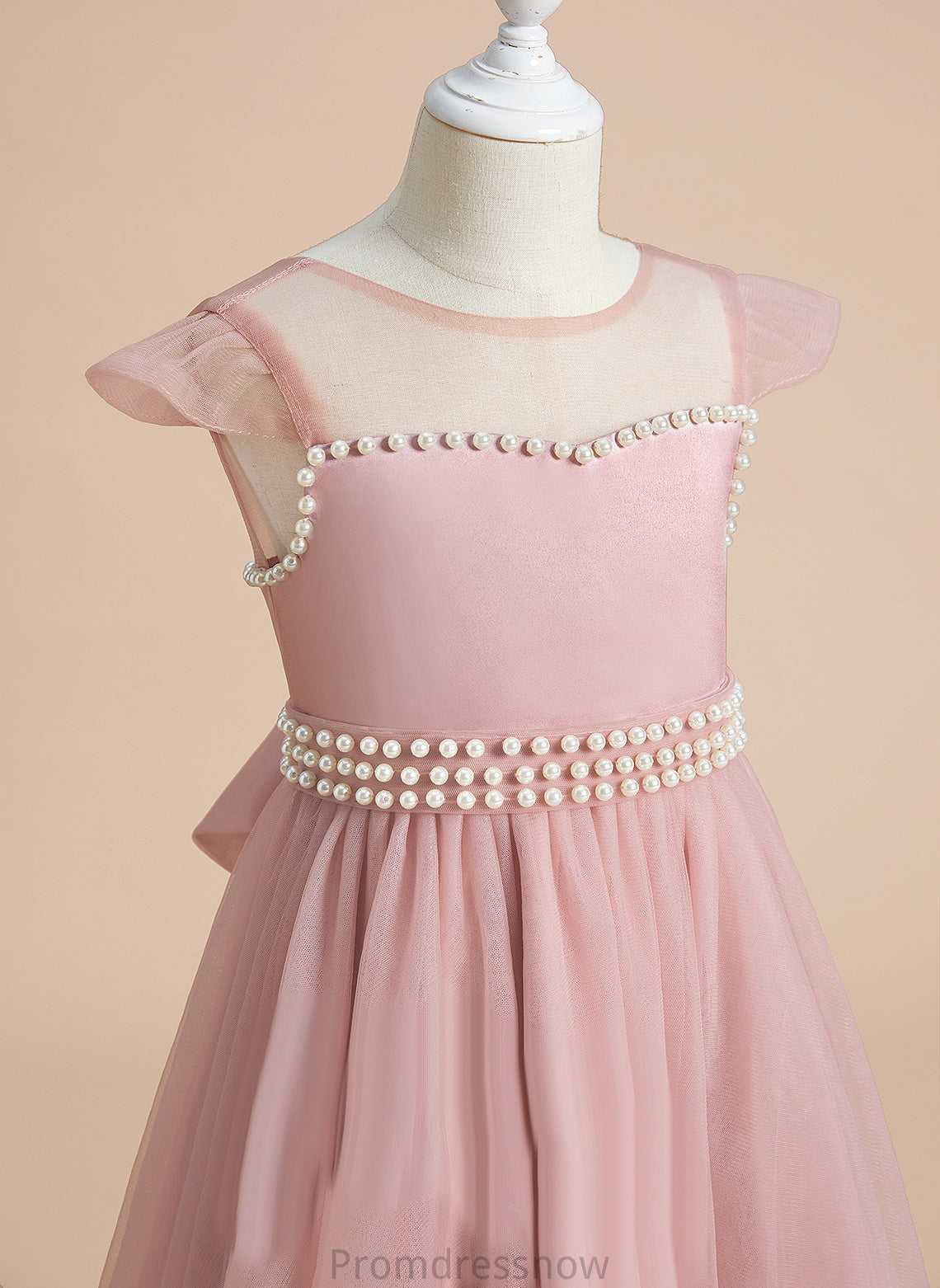 - Flower Girl Dresses With Dress Satin/Tulle Beading/Bow(s) Girl Scoop Neck A-Line Amaris Sleeveless Knee-length Flower