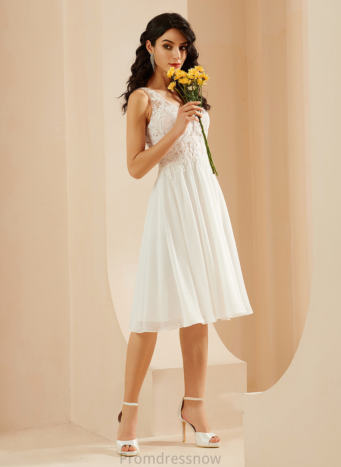 With Wedding Dresses Martha Dress Sequins V-neck Wedding A-Line Lace Knee-Length