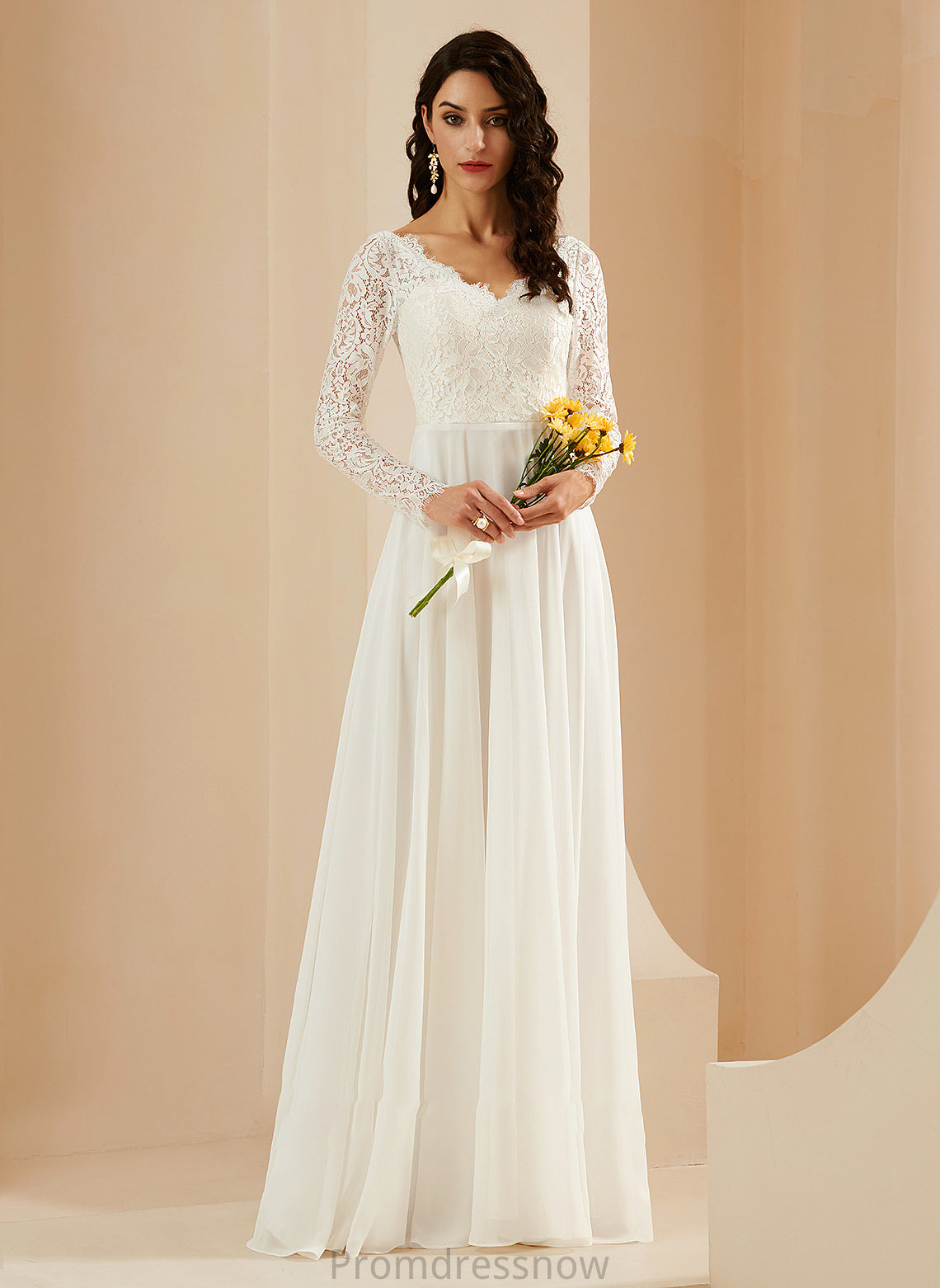 With Wedding Dresses Lace Dress A-Line Train V-neck Gwendoline Wedding Sweep