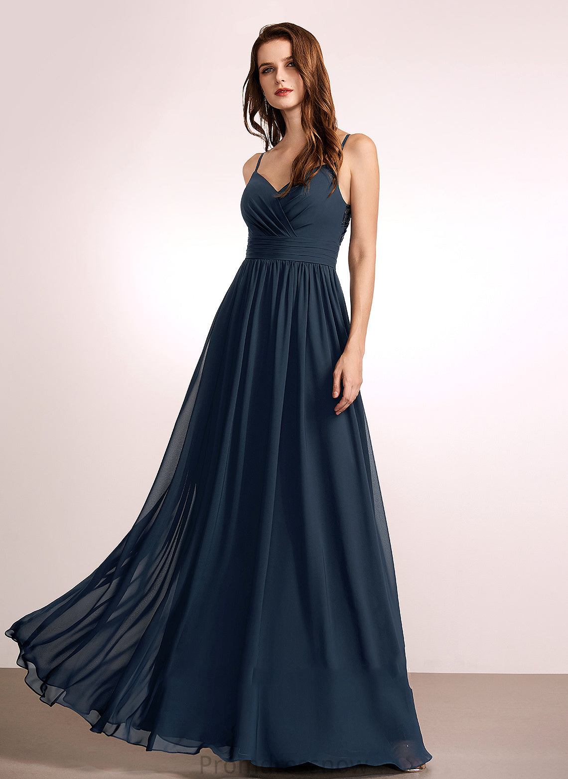 V-neck Silhouette Floor-Length Length Fabric Neckline Embellishment Lace A-Line Melany A-Line/Princess Sleeveless Bridesmaid Dresses