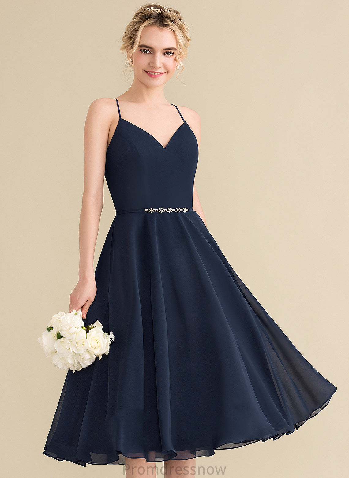 With Beading Chiffon Nicola Knee-Length V-neck Homecoming Dresses A-Line Dress Sequins Homecoming