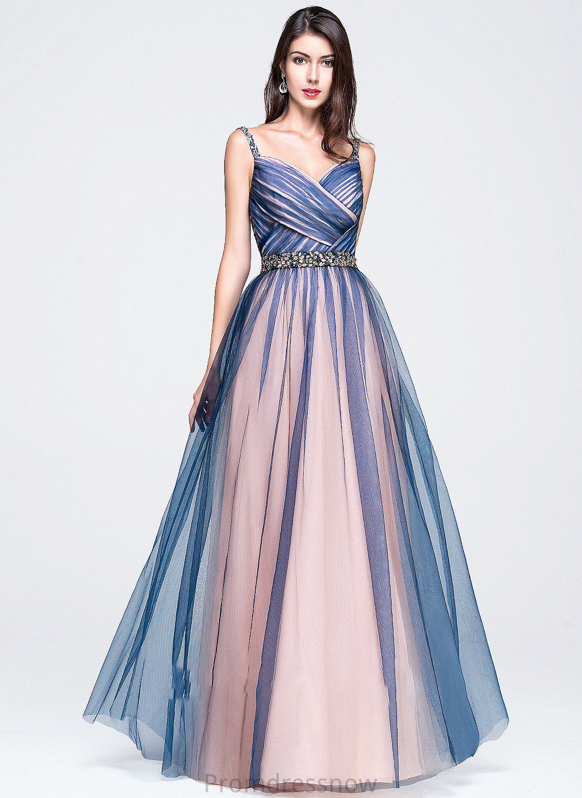 With Sequins Sweetheart Prom Dresses Margery Ball-Gown/Princess Floor-Length Tulle Ruffle Beading