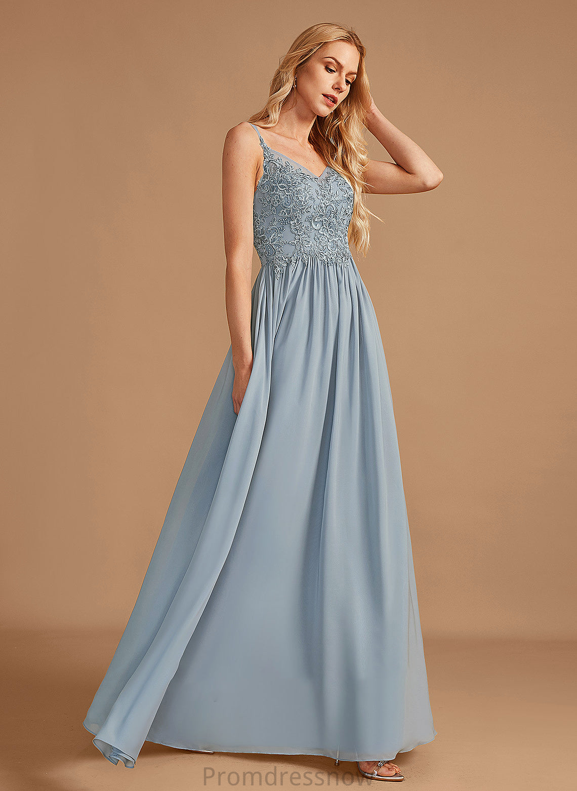 Fabric Silhouette Floor-Length A-Line V-neck Length Neckline Embellishment Ruffle Kenya Floor Length Sleeveless Bridesmaid Dresses