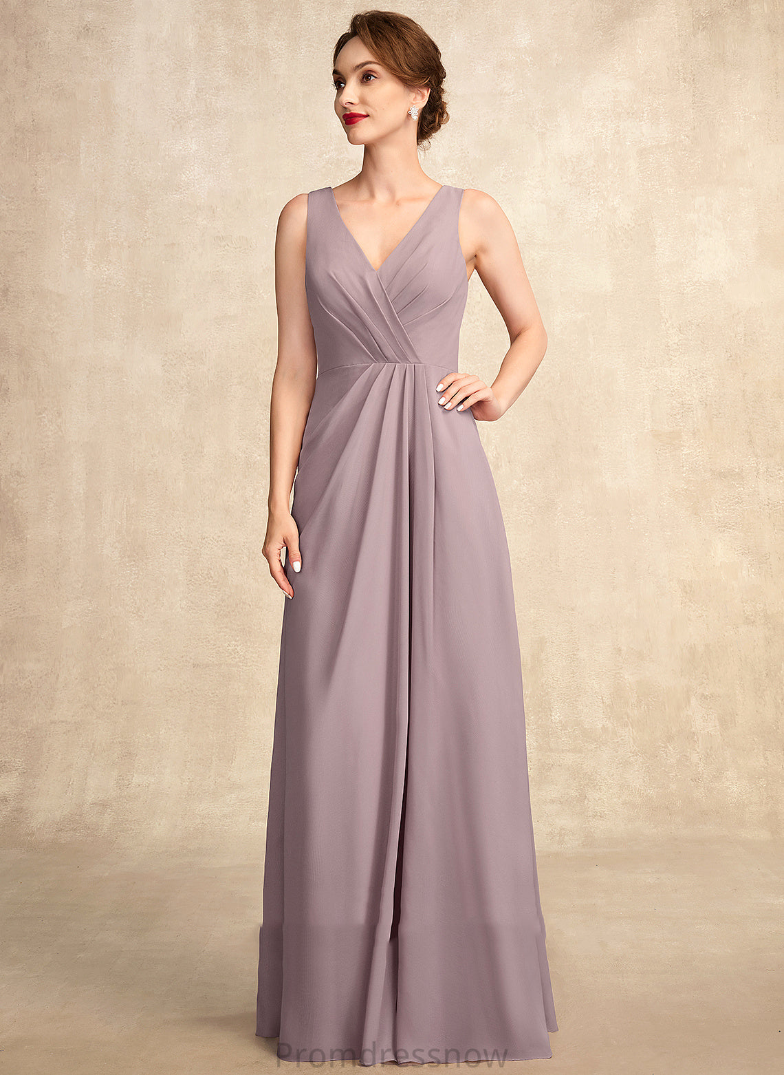 of Mother Dress Bride the Ruffle Mother of the Bride Dresses With Madilyn Chiffon Floor-Length V-neck A-Line