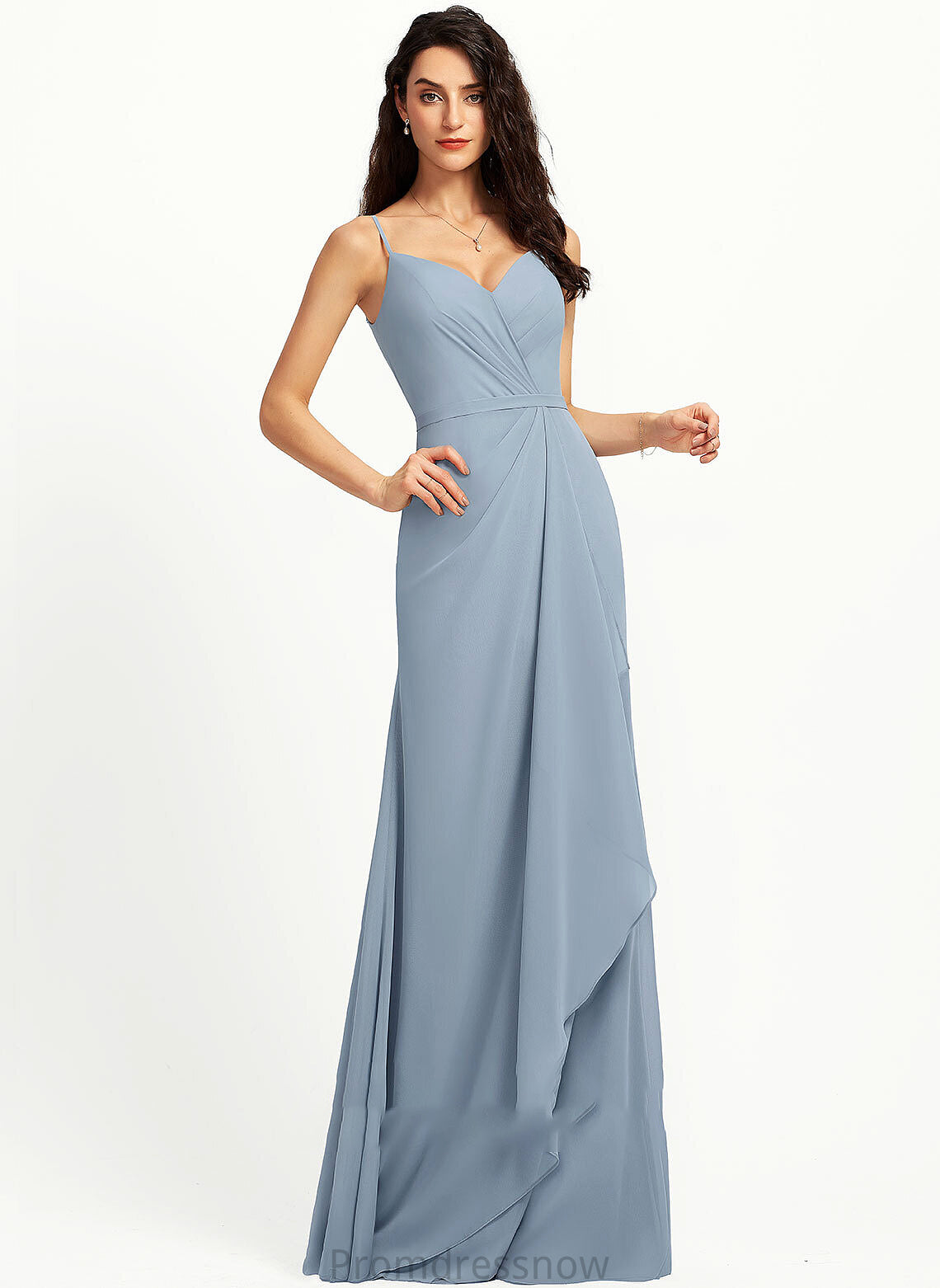 Length V-neck Silhouette Floor-Length Neckline Sheath/Column Straps Fabric Alisson Natural Waist Floor Length Sleeveless Bridesmaid Dresses