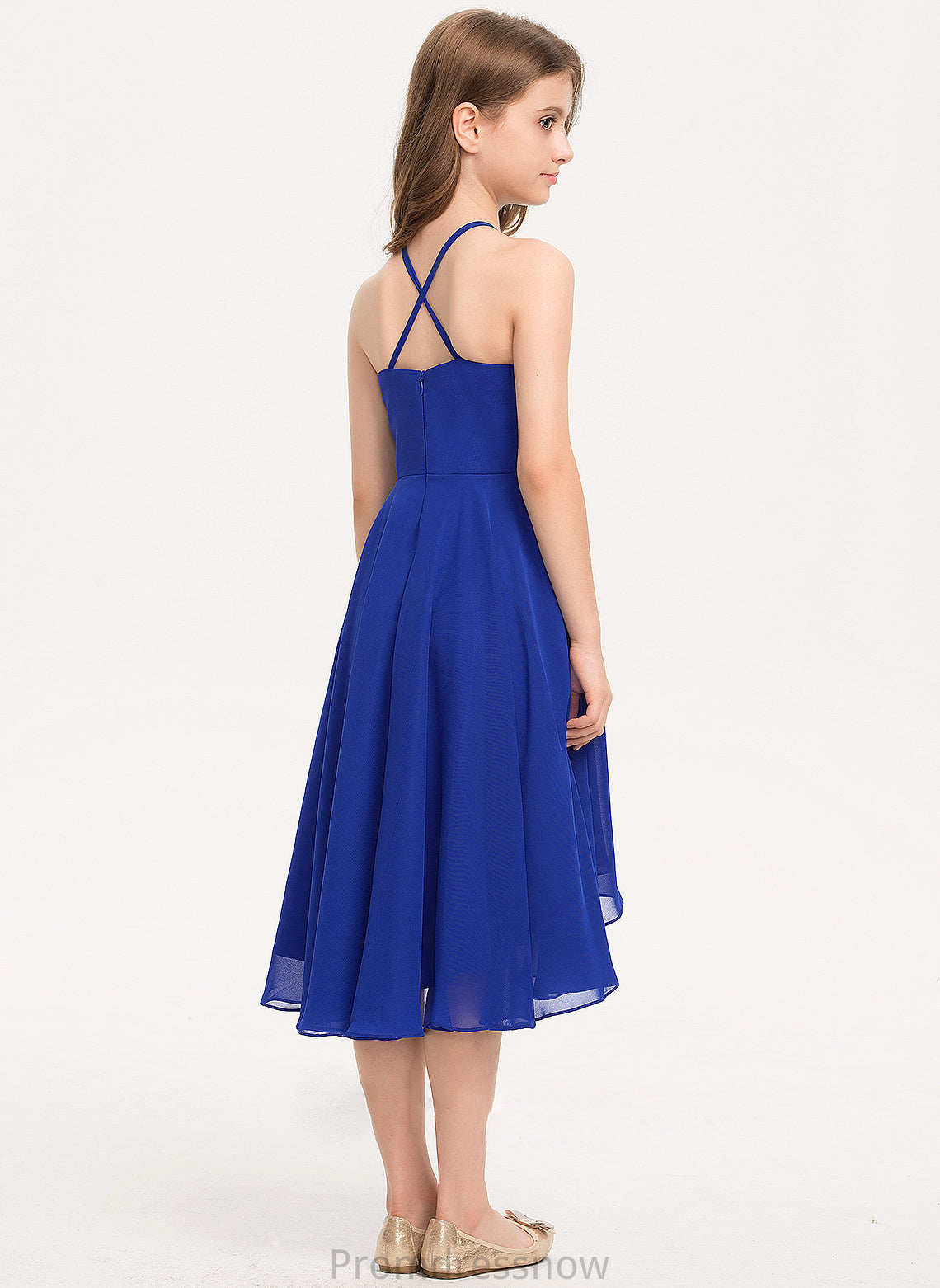 Chiffon Ruffle Asymmetrical Neck A-Line Scoop With Junior Bridesmaid Dresses Maren