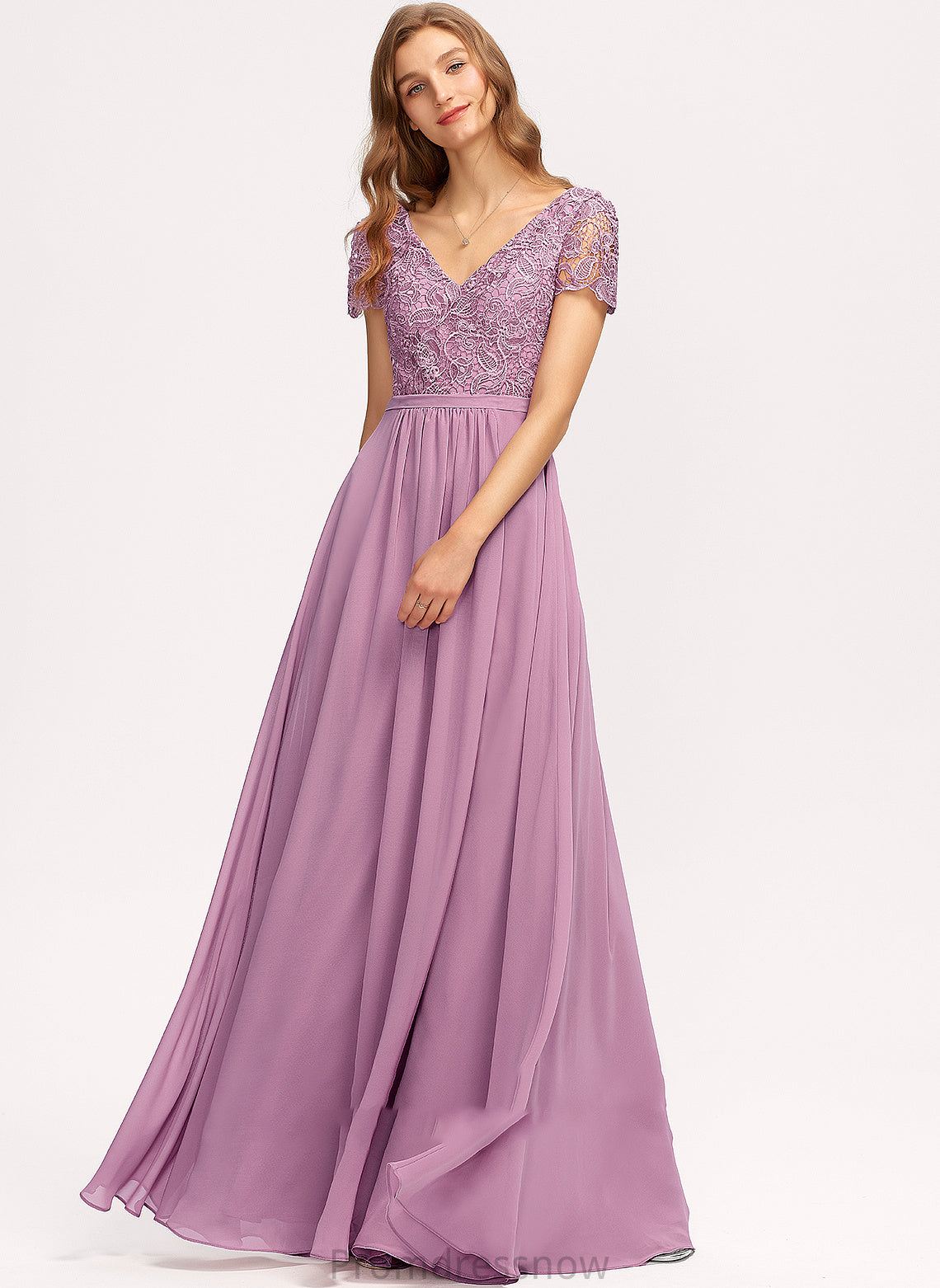 Length Embellishment SplitFront Floor-Length V-neck A-Line Fabric Silhouette Neckline Ida Sleeveless V-Neck Bridesmaid Dresses