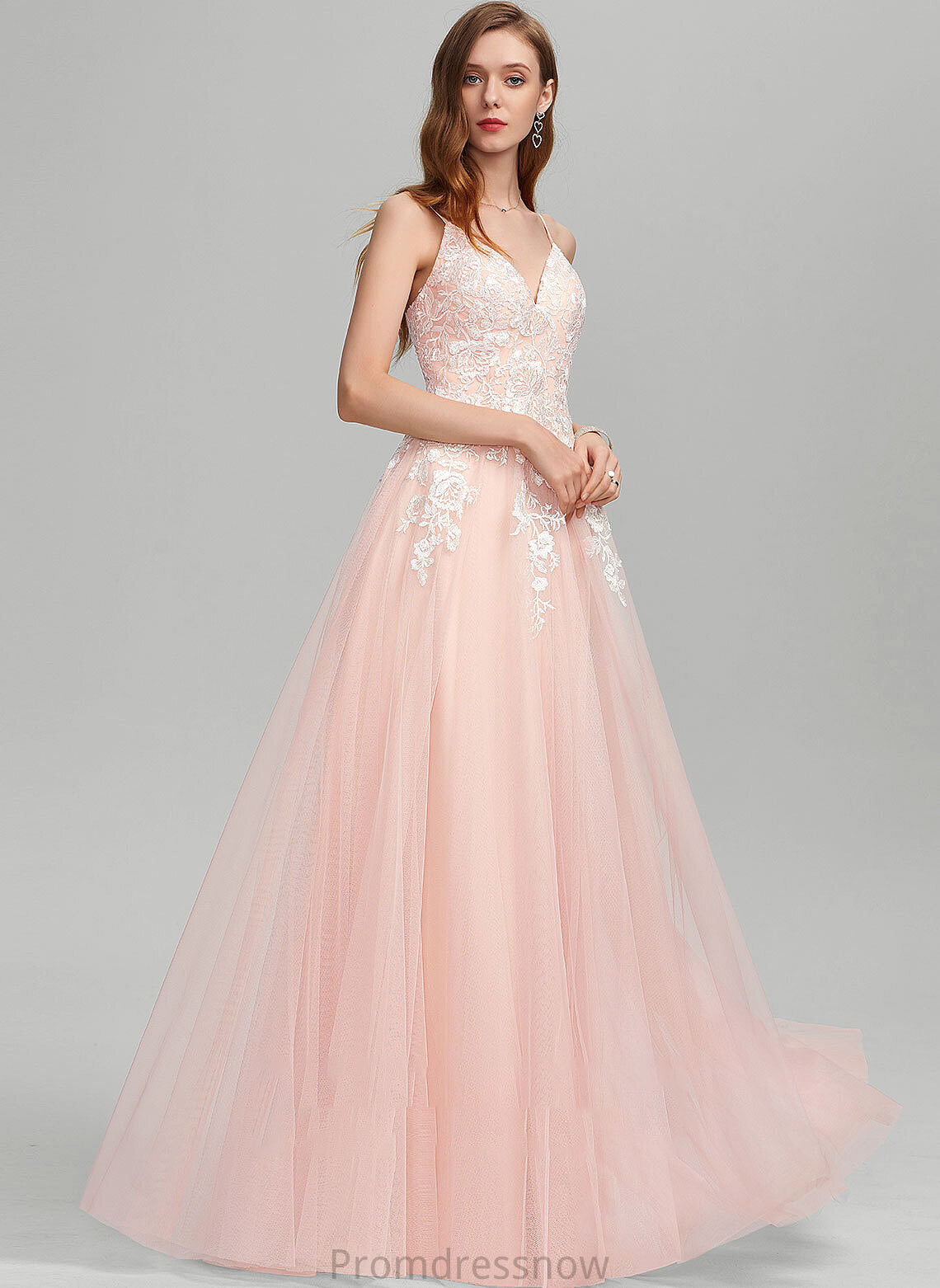 With Maud Ball-Gown/Princess Prom Dresses Sweetheart Floor-Length Sequins Tulle