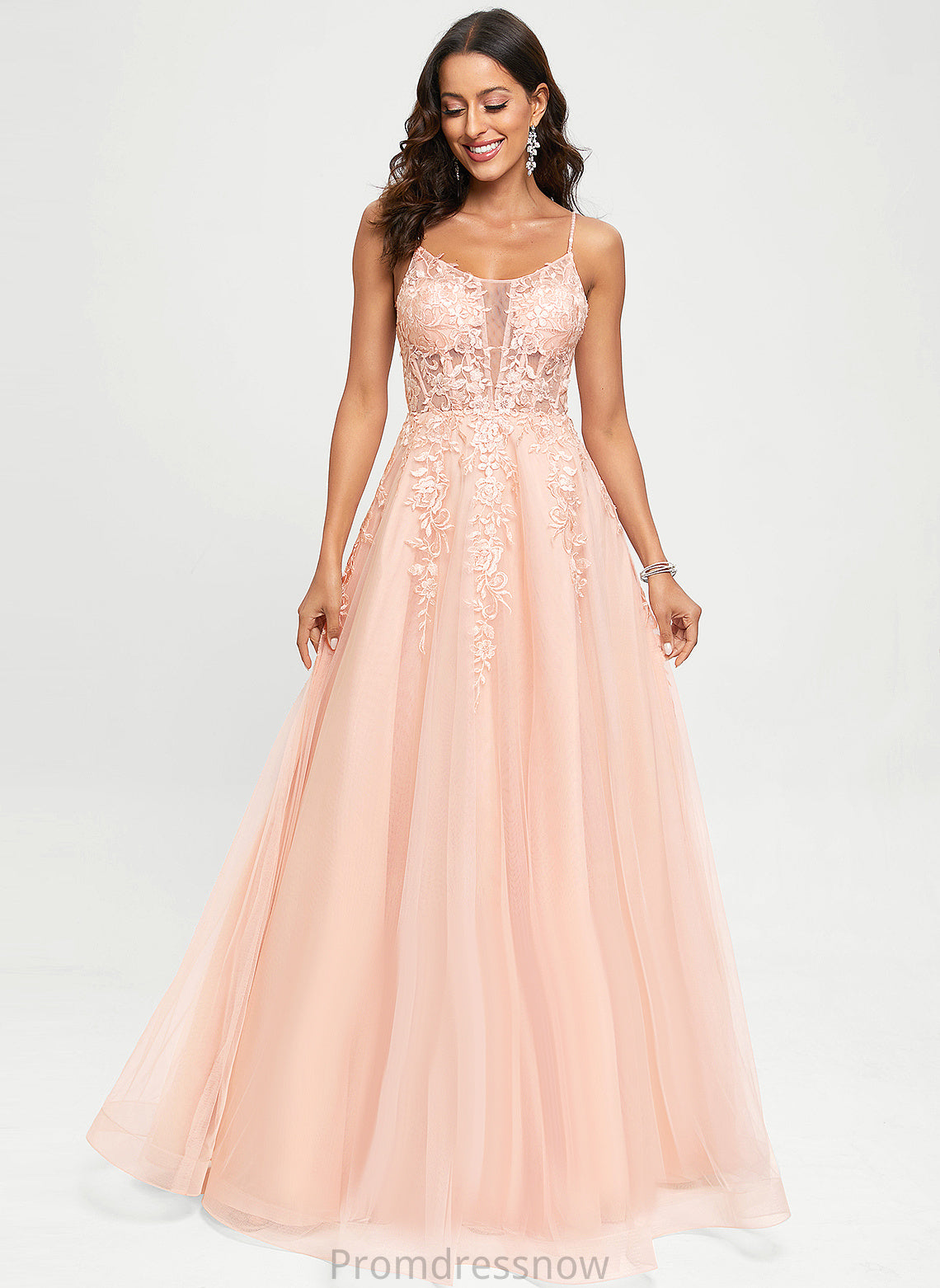 With Sequins Lace Prom Dresses A-Line Floor-Length Tulle Asia Scoop