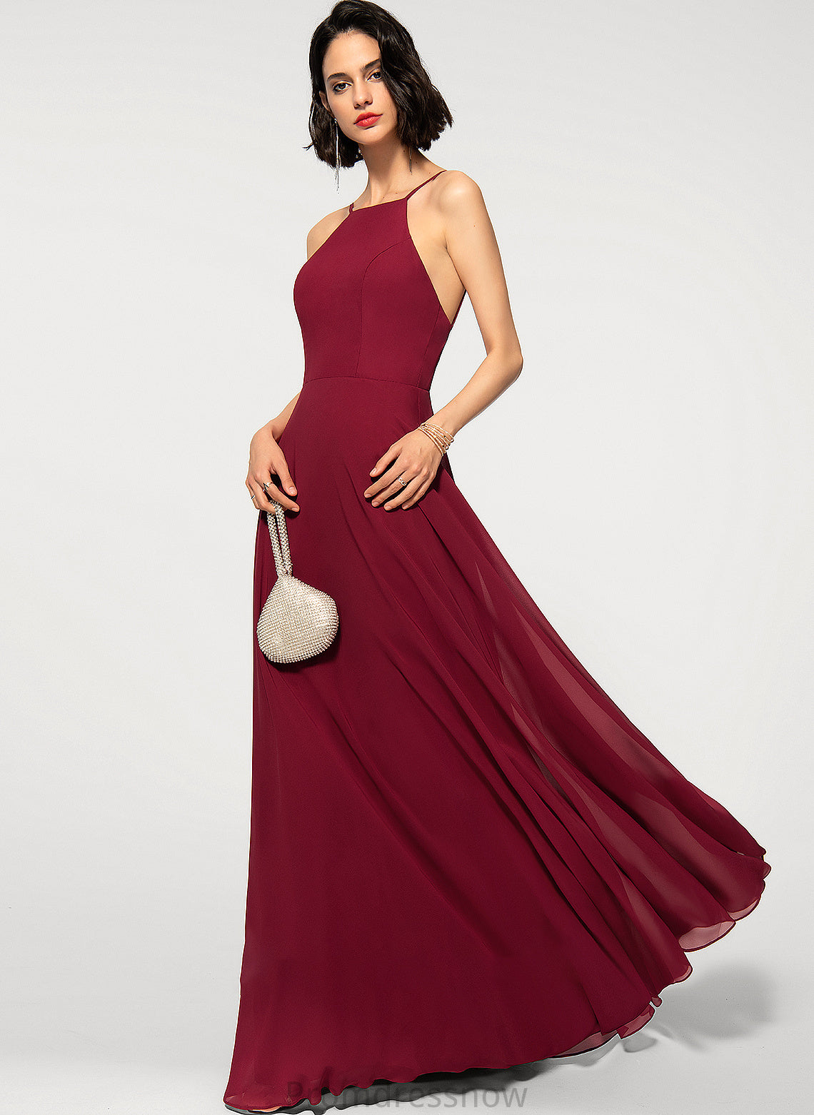 Floor-Length Neckline Fabric SquareNeckline ScoopNeck Silhouette Straps A-Line Length Asia Scoop Sleeveless Bridesmaid Dresses