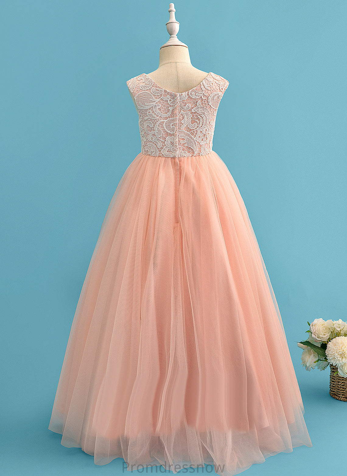 Beading/Flower(s) Girl Ball-Gown/Princess Flower With Neck Scoop Sleeveless Catherine - Flower Girl Dresses Dress Tulle/Lace Floor-length