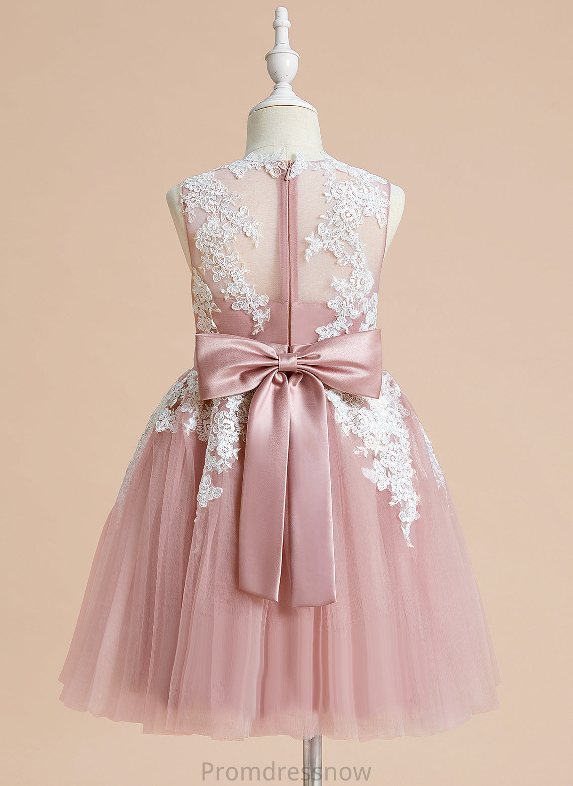 V-neck With Girl Bow(s) Tulle/Lace Knee-length Sleeveless - Flower Girl Dresses Flower A-Line Destiney Dress