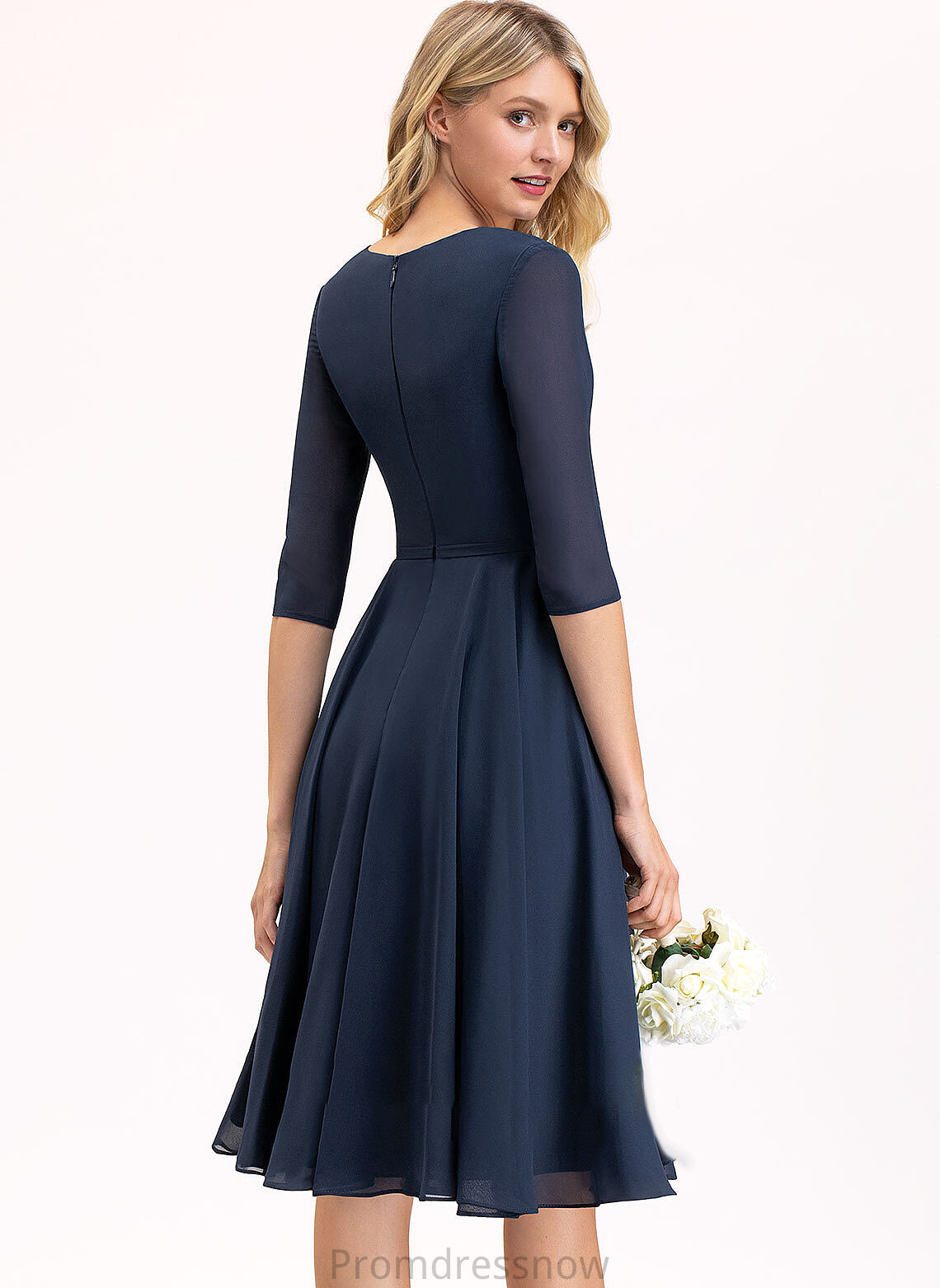 A-Line Knee-Length Fabric Neckline Silhouette Pockets V-neck Length Embellishment Eden V-Neck Floor Length Bridesmaid Dresses