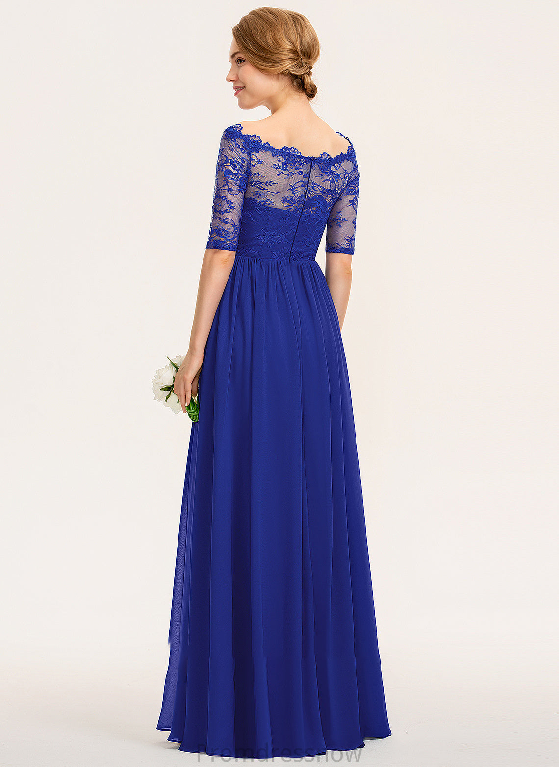 Embellishment A-Line Length Ruffle Off-the-Shoulder Floor-Length Neckline Silhouette Fabric Emerson Sleeveless Spaghetti Staps Bridesmaid Dresses