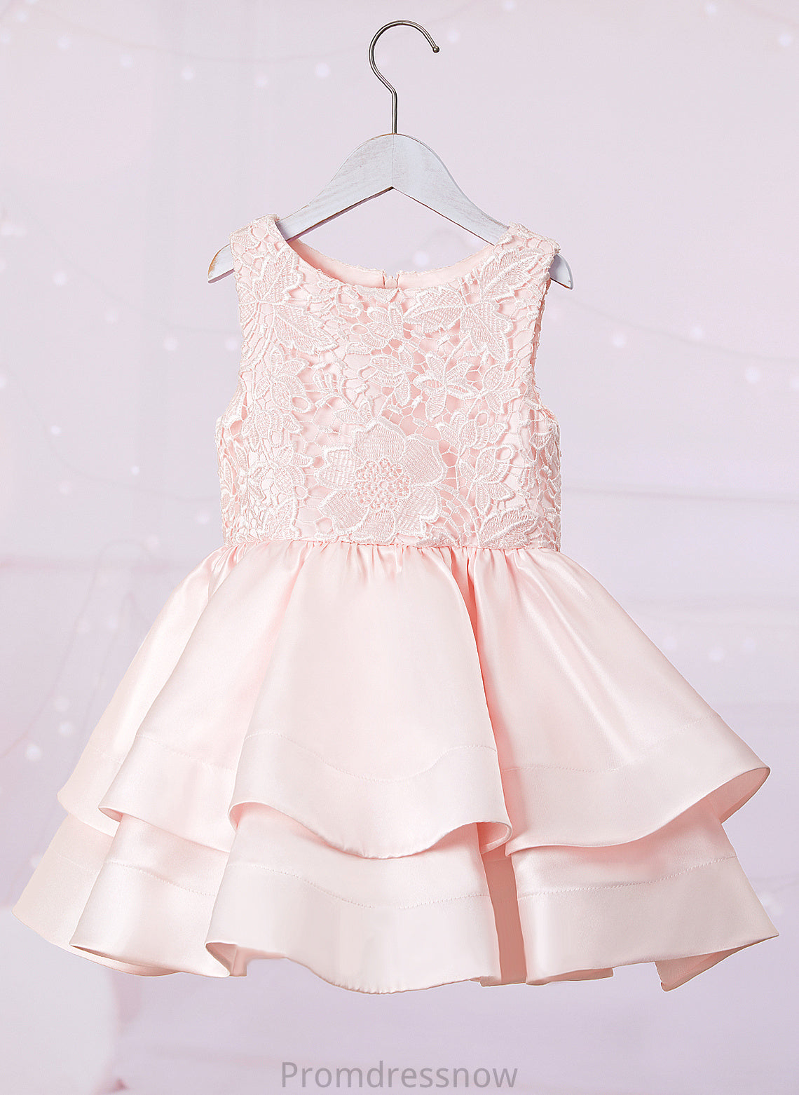 Dress Flower Girl Dresses Scoop Satin/Lace Neck Short/Mini Girl A-Line Flower Sleeveless Dana -