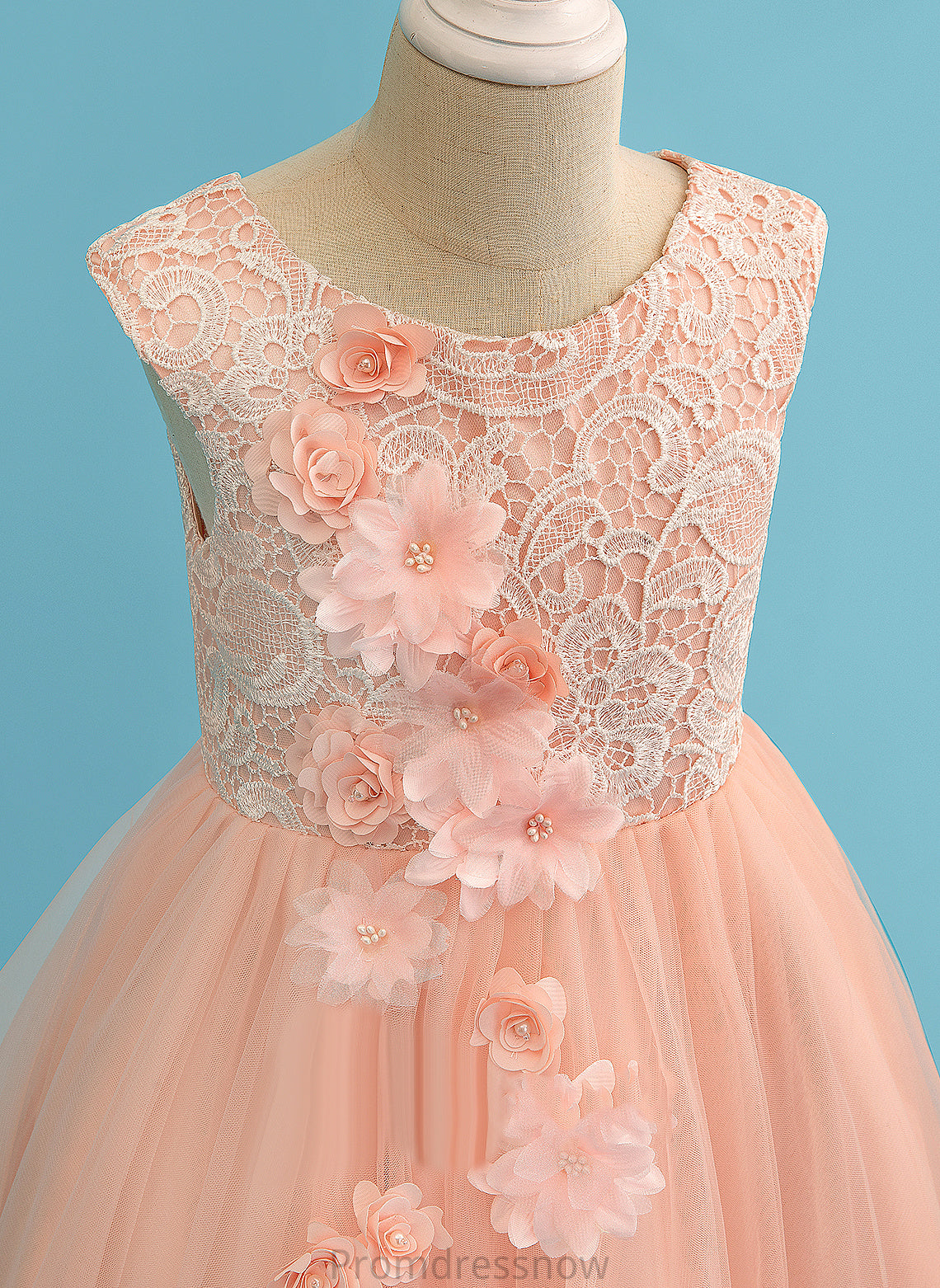 Beading/Flower(s) Girl Ball-Gown/Princess Flower With Neck Scoop Sleeveless Catherine - Flower Girl Dresses Dress Tulle/Lace Floor-length