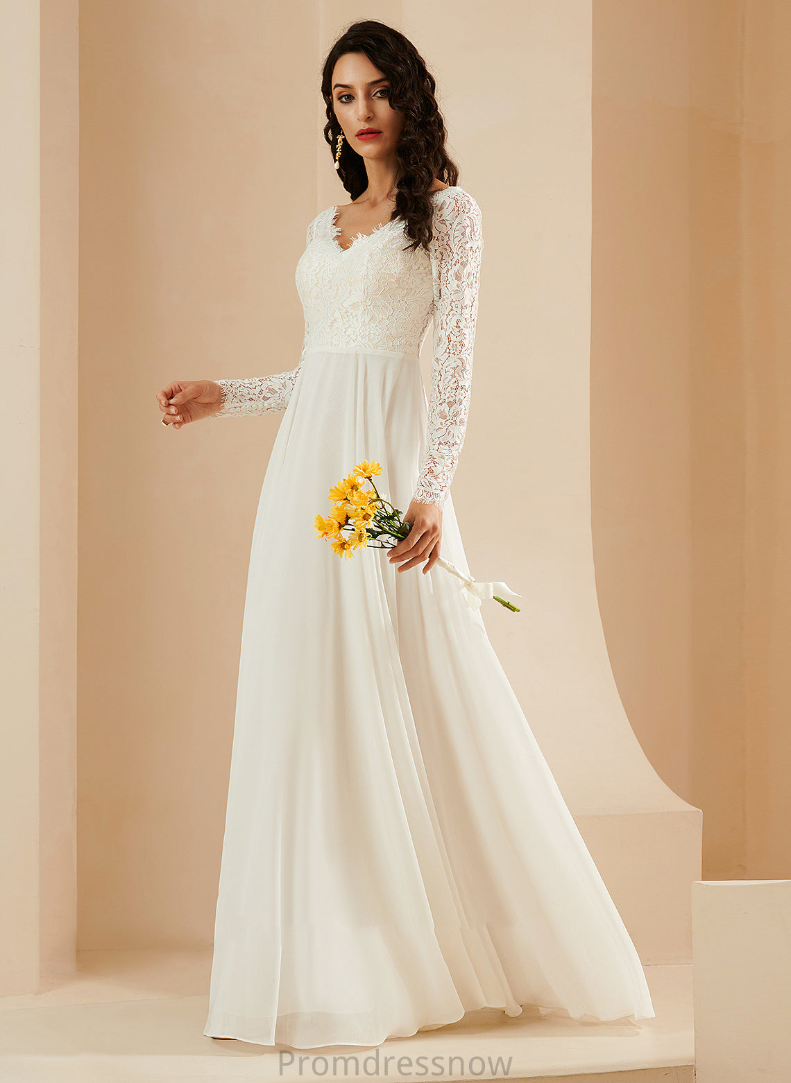 With Wedding Dresses Lace Dress A-Line Train V-neck Gwendoline Wedding Sweep