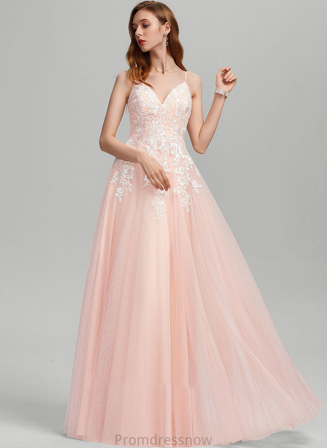 With Maud Ball-Gown/Princess Prom Dresses Sweetheart Floor-Length Sequins Tulle