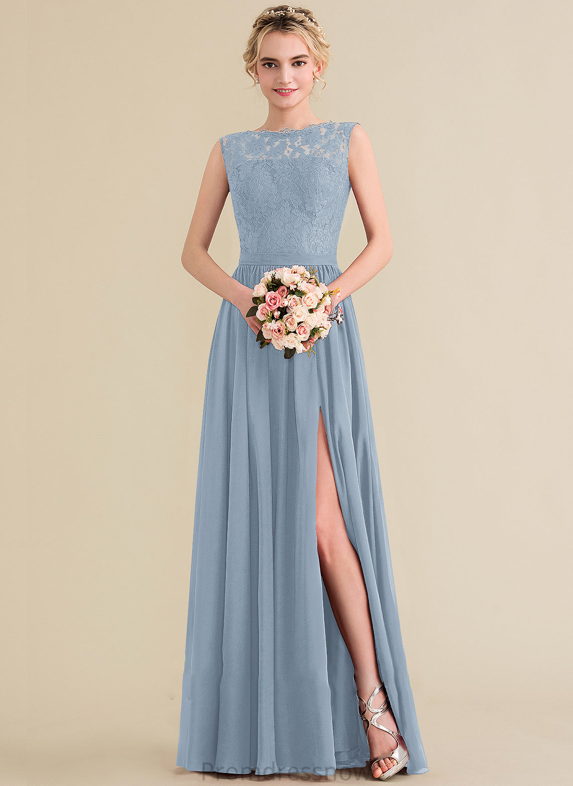 SplitFront Length Floor-Length Embellishment Neckline Silhouette Fabric A-Line ScoopNeck Kamora A-Line/Princess Floor Length Bridesmaid Dresses