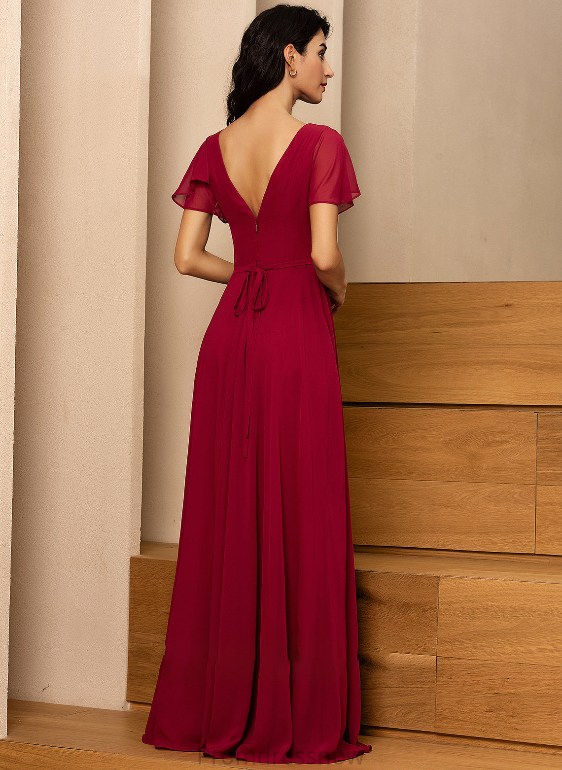 Length A-Line Neckline V-neck Silhouette Fabric Floor-Length Straps Geraldine Floor Length Sleeveless A-Line/Princess Bridesmaid Dresses