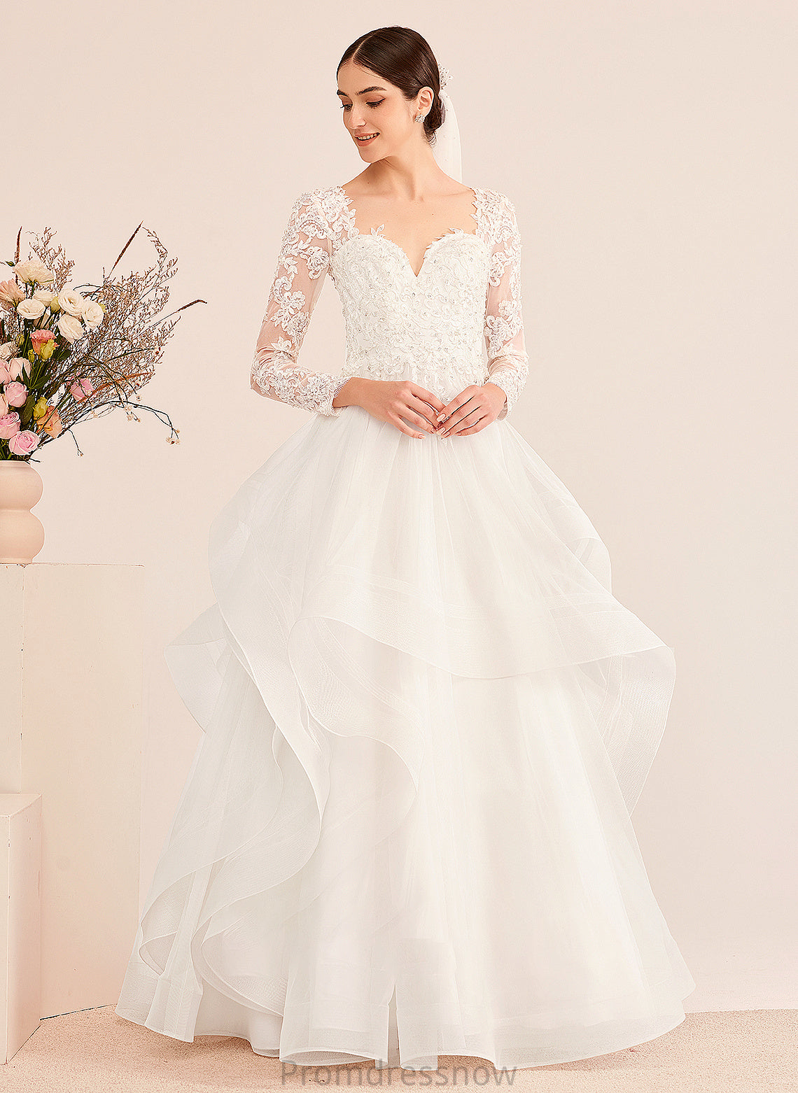 With Sequins Ball-Gown/Princess Wedding Dresses Dress Floor-Length Wedding Beading Shelby V-neck