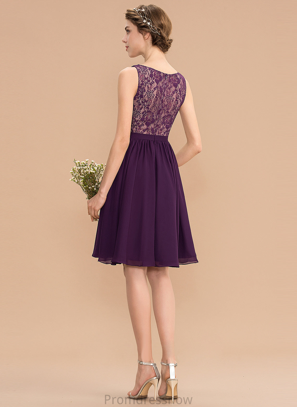 Embellishment Knee-Length Neckline V-neck A-Line Length Silhouette Fabric Ruffle Julia Straps Empire Waist Bridesmaid Dresses