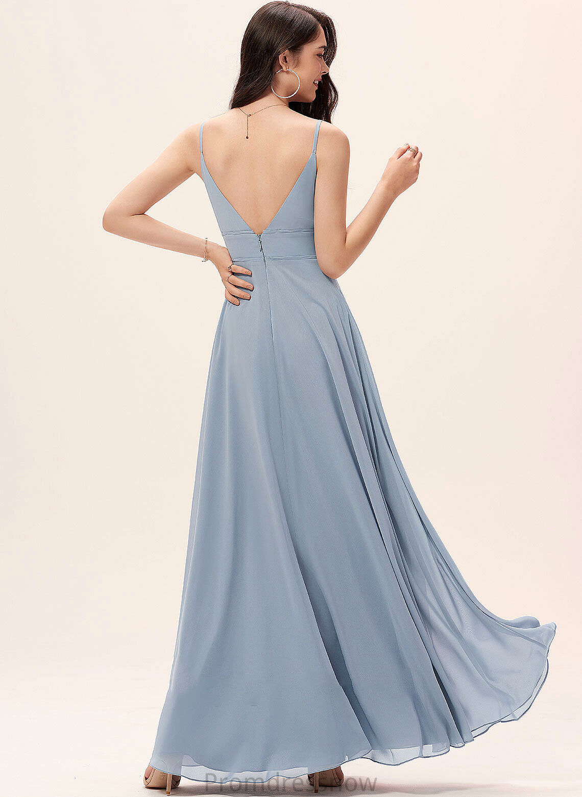 Floor-Length Neckline Length A-Line Silhouette V-neck Straps Fabric Amira Sleeveless Natural Waist Floor Length Bridesmaid Dresses