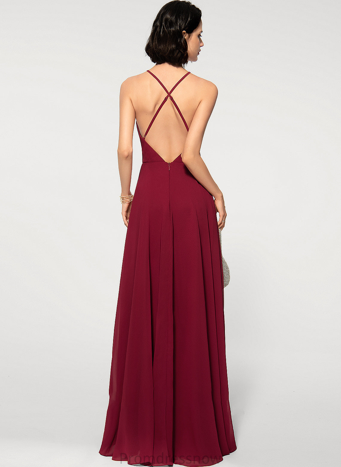 Floor-Length Neckline Fabric SquareNeckline ScoopNeck Silhouette Straps A-Line Length Asia Scoop Sleeveless Bridesmaid Dresses